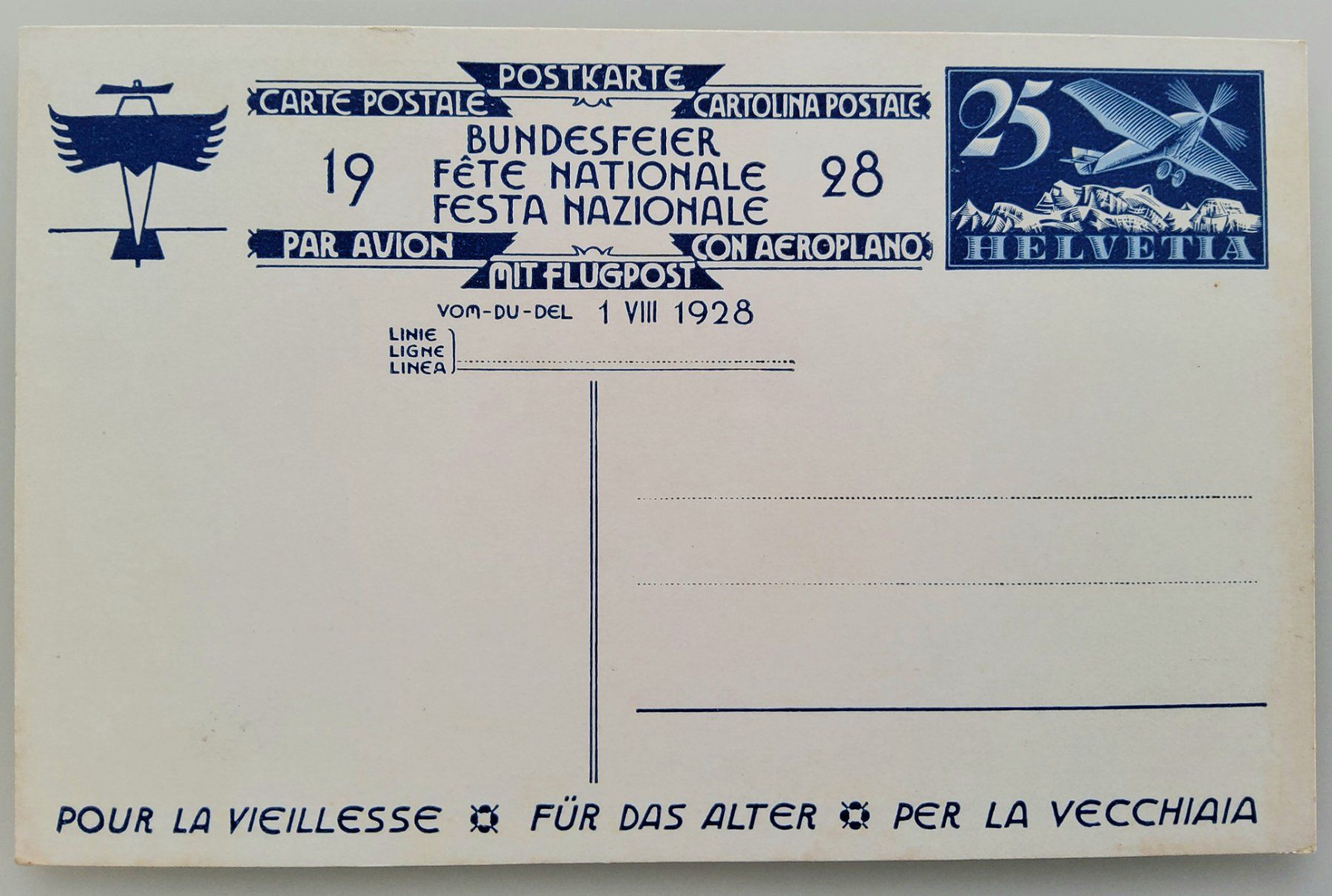 Alle Briefmarken: Bundesfeierpostkarte Nr.47I - 1928 - Grossmutter mit Mädchen – Neu (gemäss Beschreibung) aus Buchrain von mue_kru 1