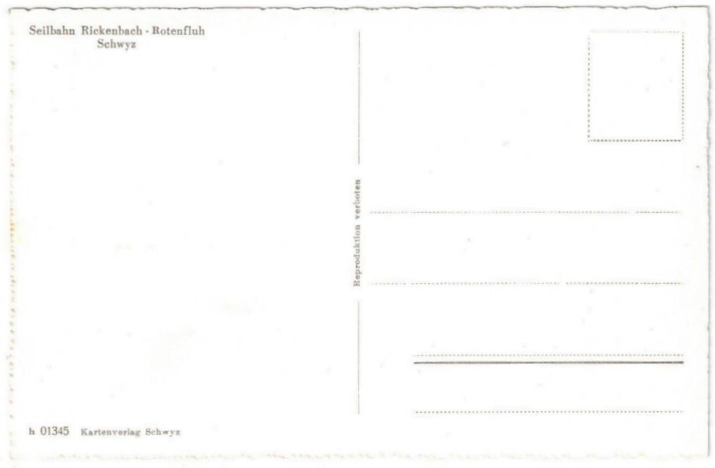 Cartoline postali: Rickenbach - Luftseilbahn Rickenbach--Rotenfluh – Usato da Binningen venduto da Mountainrider 1