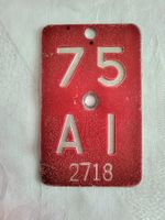 Velonummern Fahrradnummer AI 75 2718