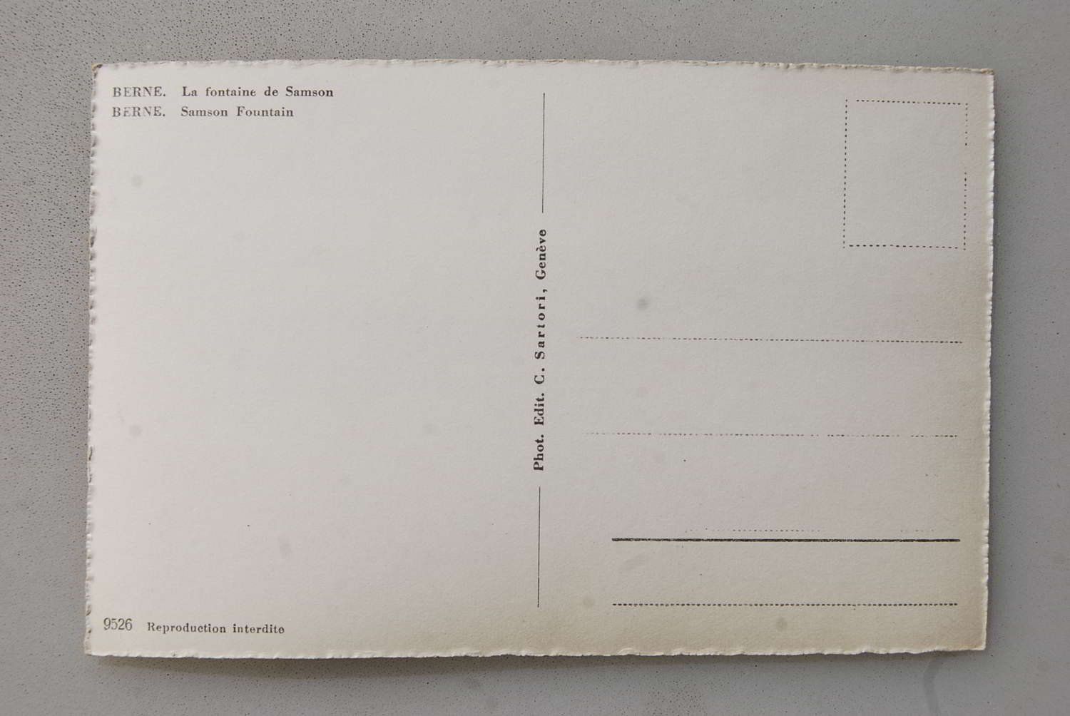 Cartoline postali: AK Bern - Simsonbrunnen – Usato da Rüfenacht BE venduto da Toro06 1