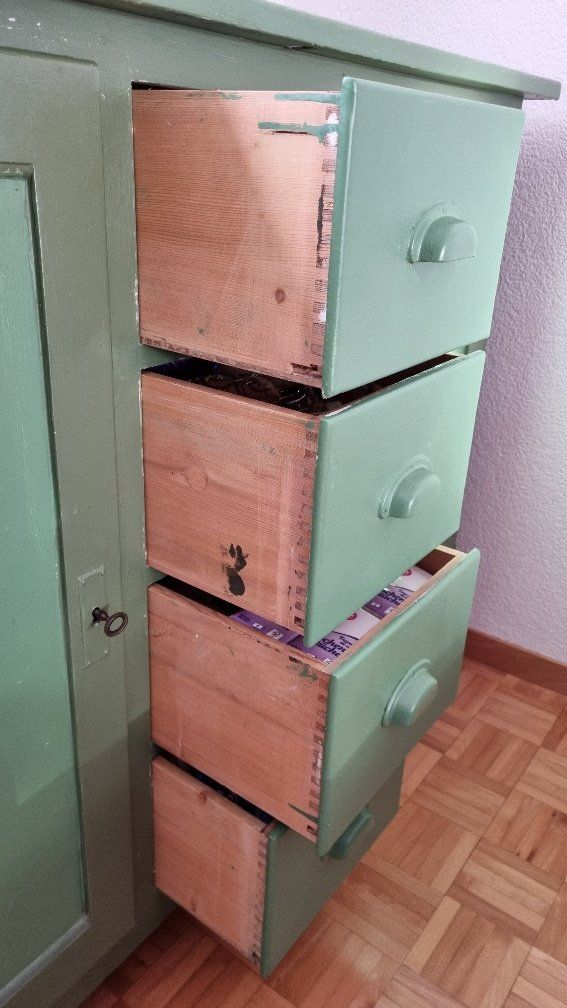 Cassettiere: Grüne Kommode, Vintage, Antik – Usato da Murg venduto da BocaChica1953 2