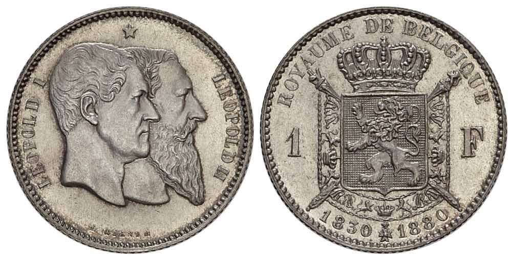 Toutes les monnaies: Belgien, 1 Franc 1880 – D'occasion à Chiasso par Novamarketing