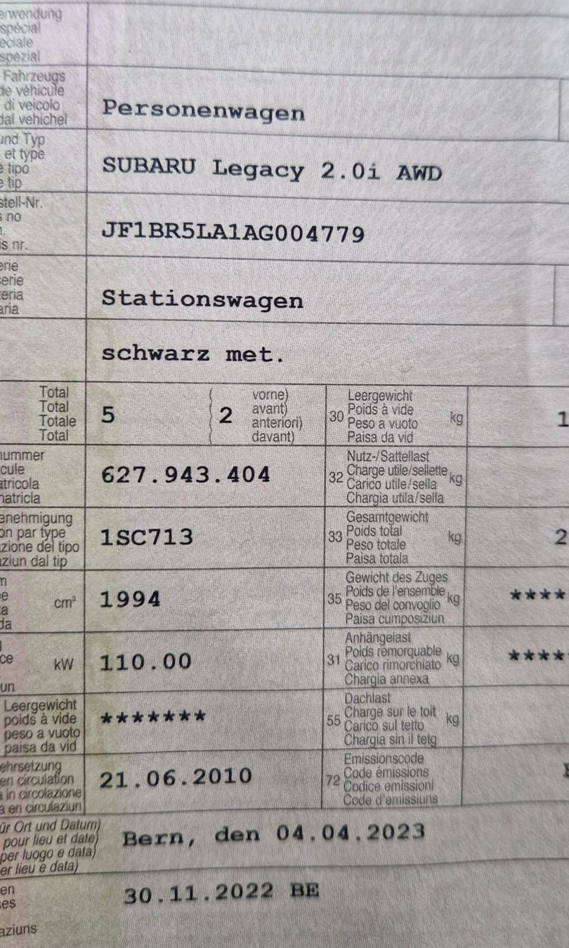 Subaru Autos: Subaru Legacy – Gebraucht aus Frutigen von Gasgastg300 7