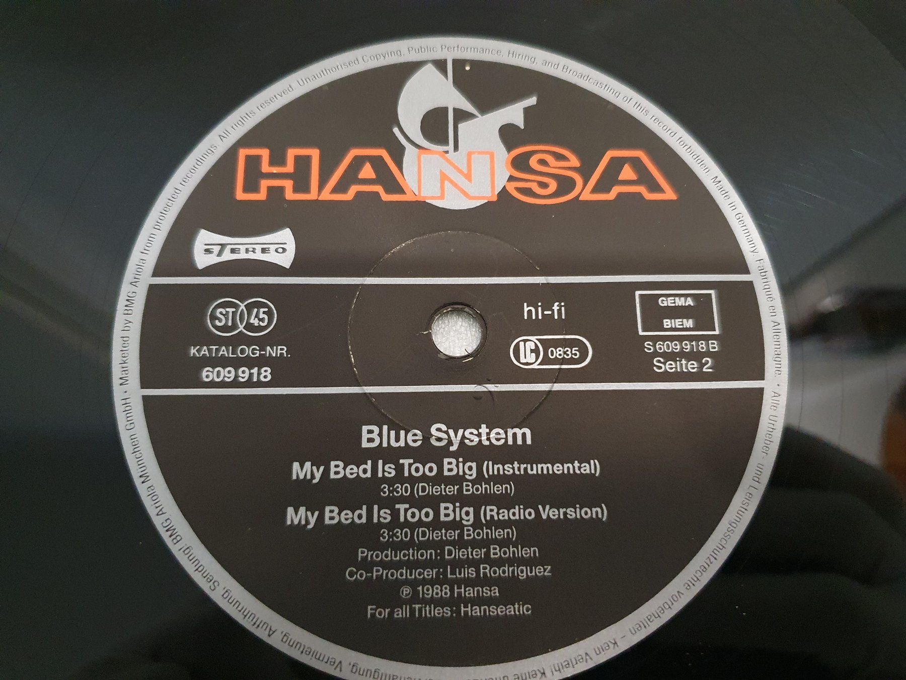 Schallplatten: Blue System – My Bed Is Too Big – Gebraucht aus Uster von Vinyl-Leidenschaft 5