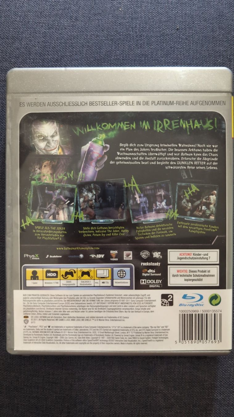 Spiele: Batman: Arkham Asylum PS3 Platinum – Gebraucht aus Zürich von man_8hdl 1