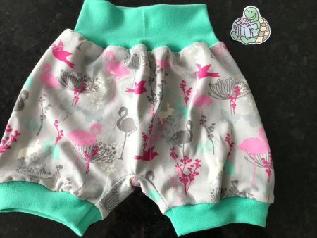 Kurze Pumphose Mitwachshose mit Flamingos Gr. 68/74 NEU
