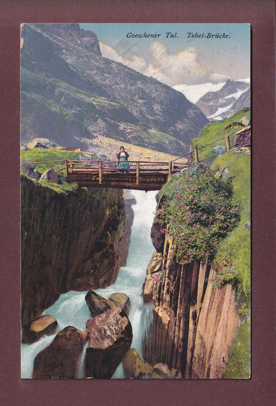 Cartoline postali: Goeschener Tal - TOBEL-BRÜCKE - 1922 – Usato da Pully venduto da nicecards