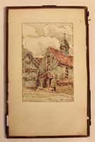 BREMGARTEN, SANKT KLARAKAPELLE, KLEINE SEPIA ZEICHNUNG.