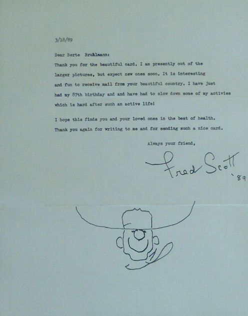 Autogramme: Fred Scott (1902-1992) Schauspieler - Autogramm – Gebraucht aus Dietikon von immortal-stars