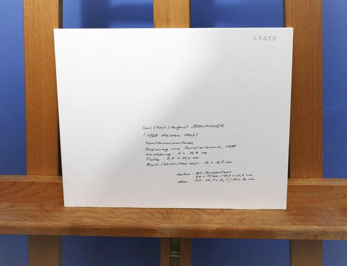 Gemälde: Carl August Brummer, Radierung, "Musizierstunde 1798" – Gebraucht aus Zug von Kunst-Fundgrube 3