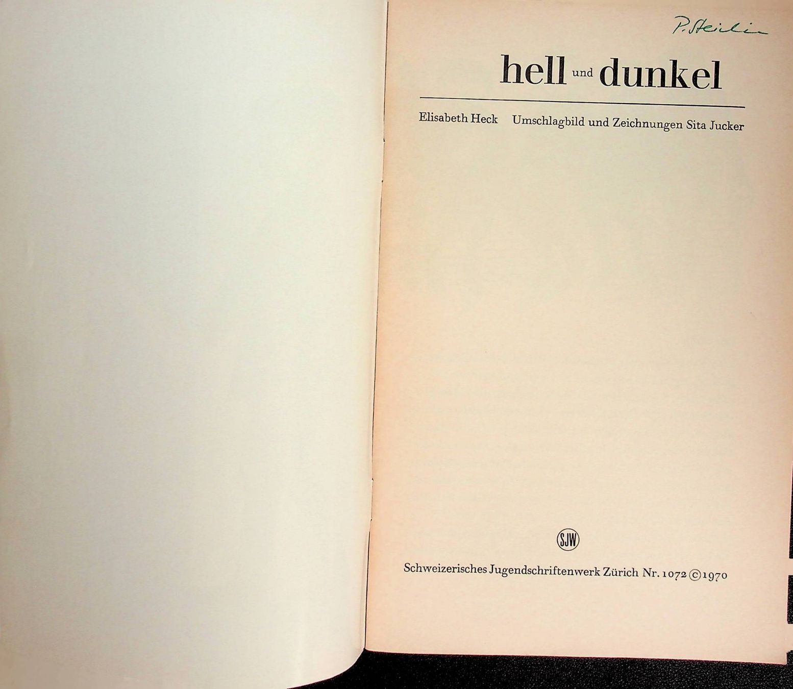 Libri: SJW 1072 hell und dunkel /Elisabeth Heck EA 1970 – Usato da Reitnau venduto da Zaomir 4