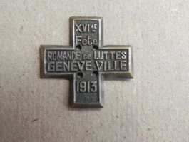 Abzeichen Brosche Schwingfest Schwingen Genève  - Ville 1913