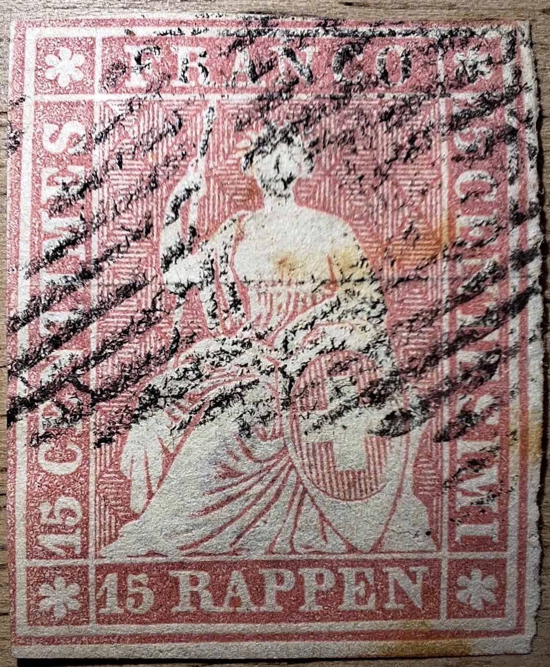 Tutti i francobolli: Strubel 24A3 mit Befund Kat. 240.- – Usato da Balgach venduto da SIMEON27