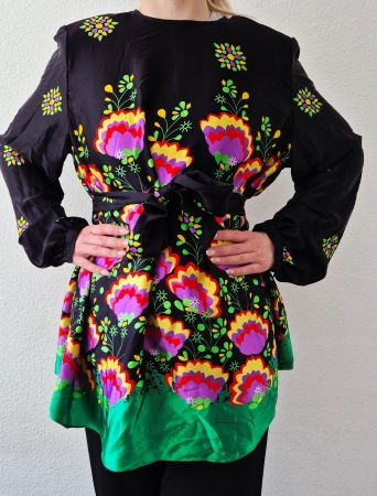 2 X TUNIKA VINTAGE RETRO S 36 EINZELSTÜCK BLUSE SHIRT KLEID
