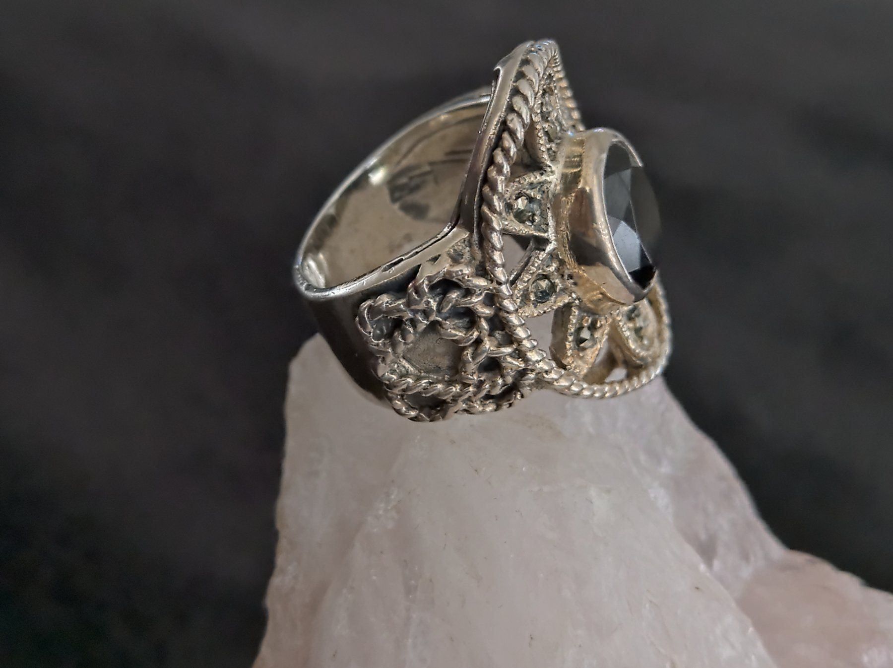 Ringe: Ring Silber 925 mit schwarzem Stein – Gebraucht aus Istighofen von Ringparadies 1
