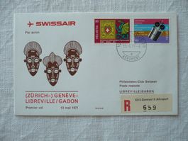 1971 SWISSAIR Erstflug Genève - Libreville