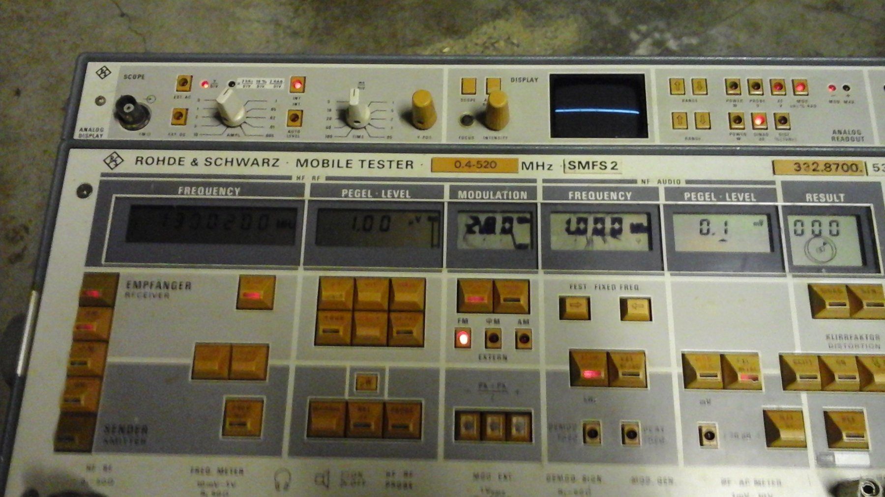 Mesurer: ROHDE & SCHWARZ SMFS2 Mobile Tester DEFEKT! – Défectueux à Farnern par Radiovox 5