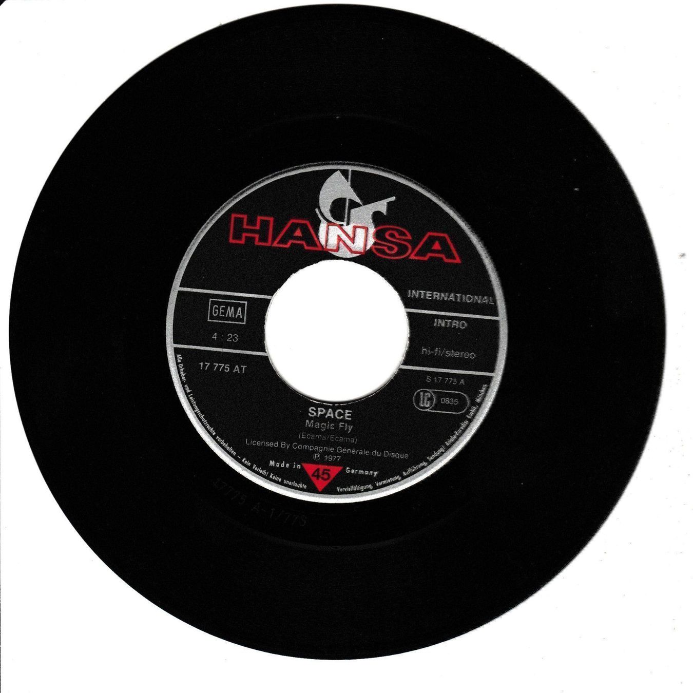 Dischi in vinile: Space - Magic Fly 7" Vinyl Top-Instrumental 1977 – Usato da Tübach venduto da JamesStone 3