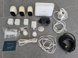 3 x ARLO PRO Kameras mit Basisstation, Akkus, Halterungen