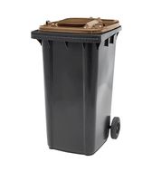 neuer fahrbare Mülltonne 240l, schwarz/braun