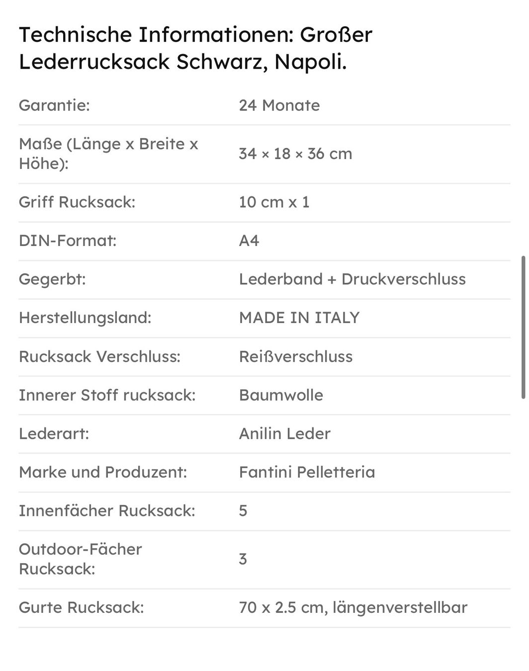 Zaini: Lederrucksack Napoli – Nuovo e nell'imballaggio originale da Wittenbach venduto da bes_k8vr 7