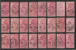 gutes Doubletten Lot, 78A, UPU 1900, 10 Rp rot gestempelt