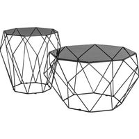 Salontisch Neerach Livique - Schwarz Glas/Metall, gebraucht