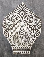 Indischer Textilstempel aus Holz floral Papierdruck 15x11cm