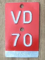 VD 70 - VELONUMMER - FAHRRADSCHILD - PLAQUE DE VELO - VD 70