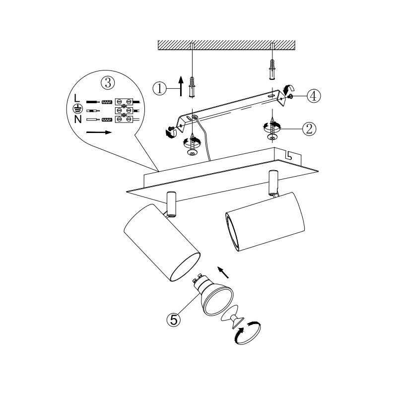 Lampade: Deckenleuchte, 2 Strahler, 30 cm x 9 cm – Nuovo (secondo la descrizione) da Kreuzlingen venduto da Smart-Light 2