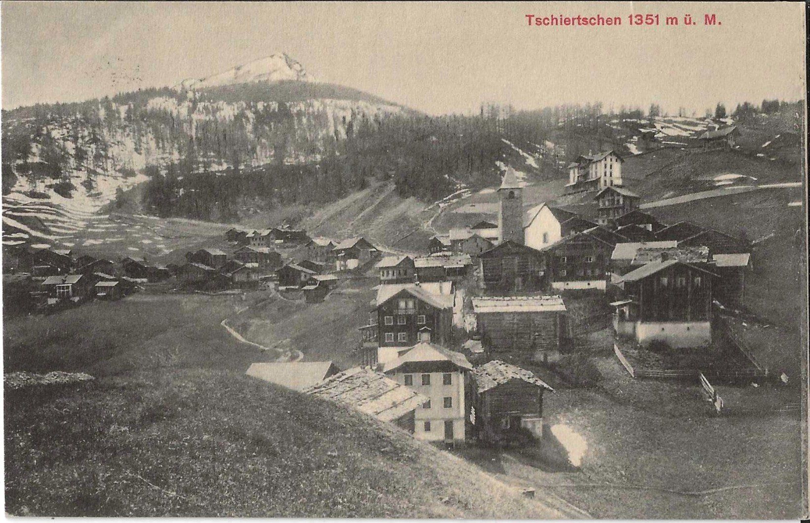 Cartoline postali: Karte Tschiertschen 1911 – Usato da Zürich venduto da Philacat11