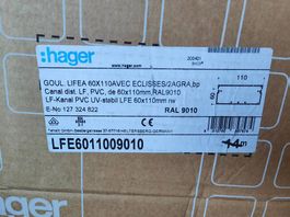 Hager Installationskanal 60x110mm RAL 9010 inkl. Zubehör