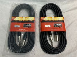 2er Set XLR 3-M/Jack-6,3-Mono 5m Mikrofon Kabel (C250)