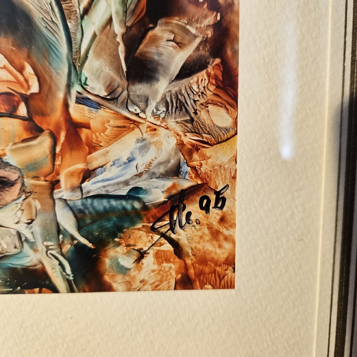 Gemälde: Abstraktes Bild, gerahmt, signiert , Kunstbild – Gebraucht aus Kriens von gra_fhn7 4