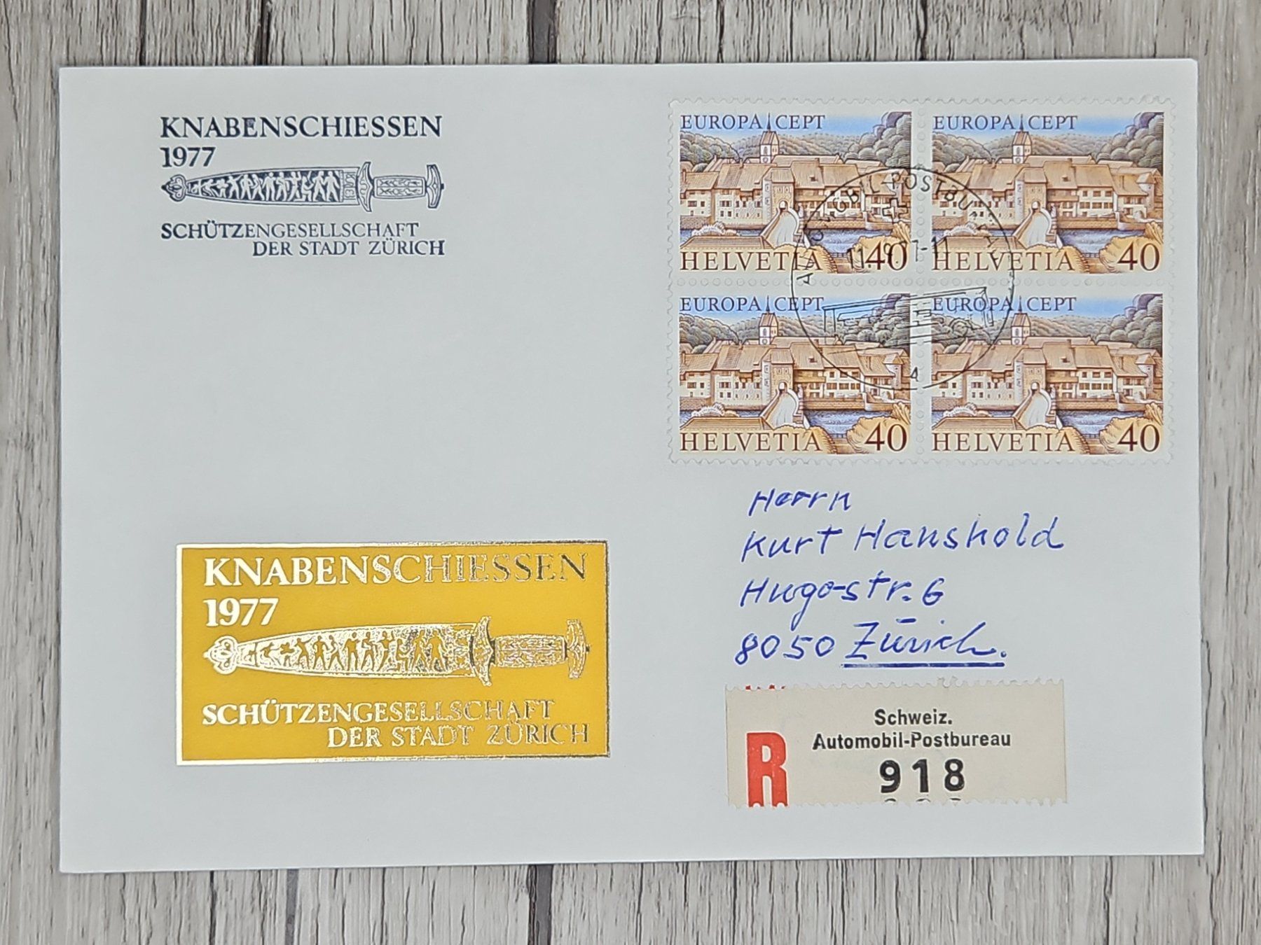 Tutti i francobolli: CL11 Enveloppe + Timbre Suisse 1977 – Usato da Cousset venduto da Patrick_Collections