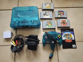 Nintendo 64 transparent türkis mit 5 Games