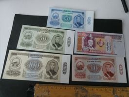 Mongolei,  alte Geldscheine
