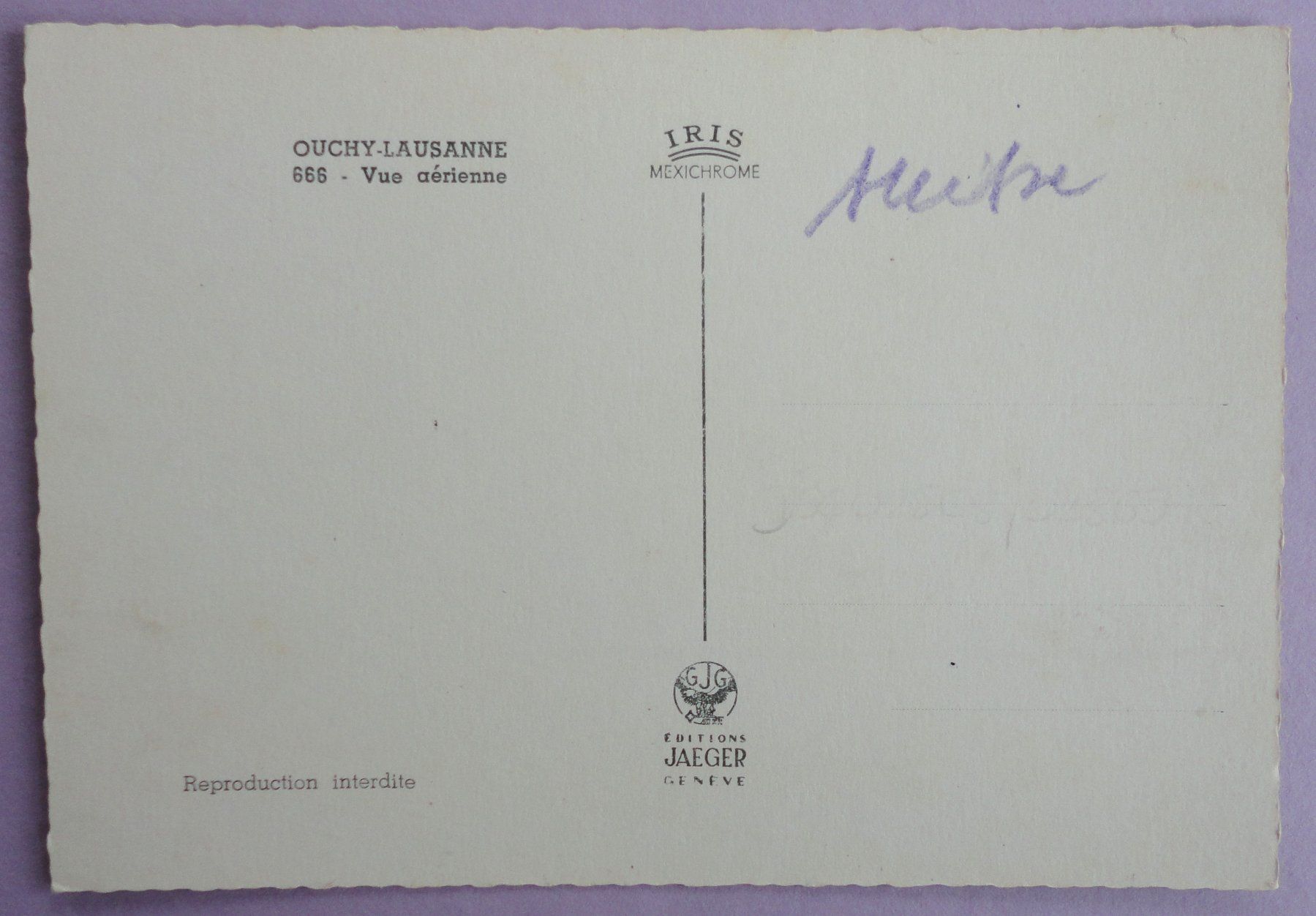 Cartoline postali: Ouchy-Lausanne - Vue aérienne – Usato da Fétigny venduto da Billy2miny 1
