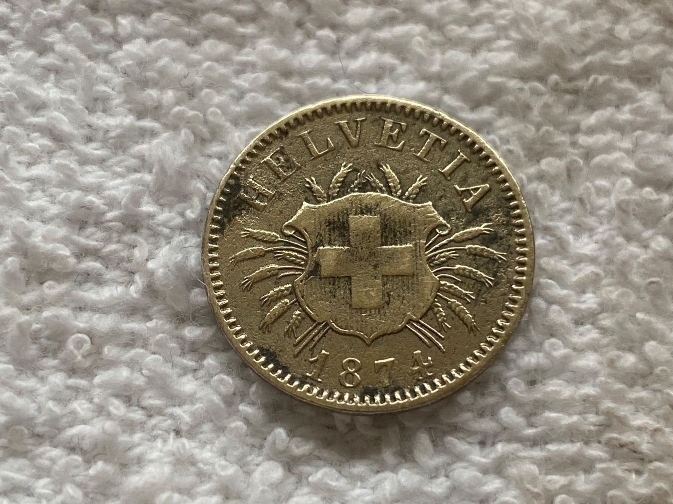 Tutti le monete: 5 centimes/rappen 1874 – Usato da Nyon venduto da Ilmi09