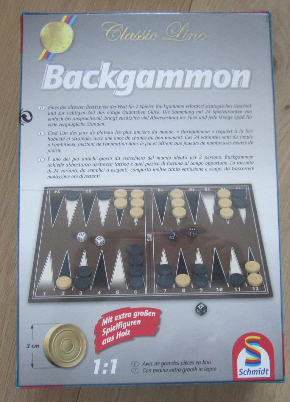 Spiele: Brettspiel Backgammon extra grosse Spielfiguren 8+ 2Sp. 30M – Neu und originalverpackt aus Wohlen AG von salamanderspielwaren 2