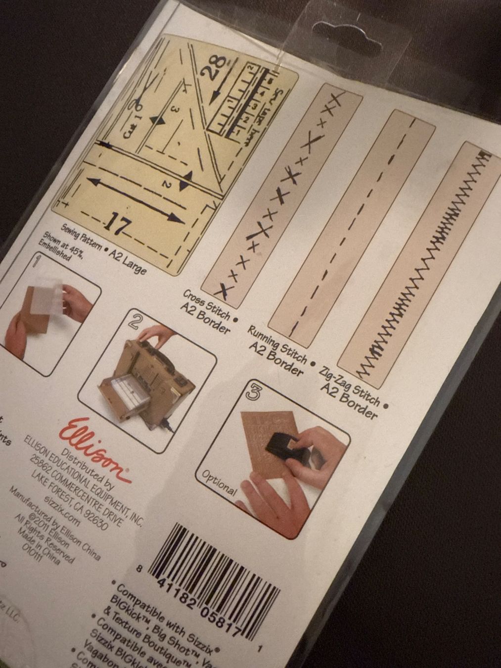 Sizzix Kit bricolage: Sizzix Prägefolder Set "Pattern & Stitches" – Usato da Binningen venduto da fanarama 1