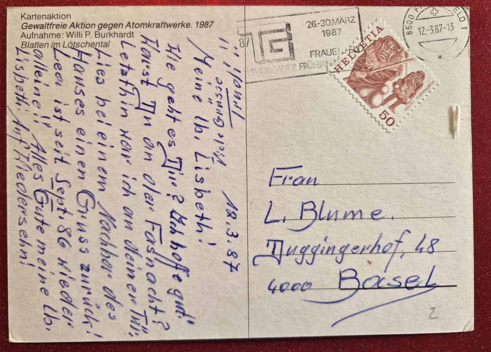 Cartes postales: Blatten im  Lötschenthal 1987 – D'occasion à Melchnau par Arthurius 1