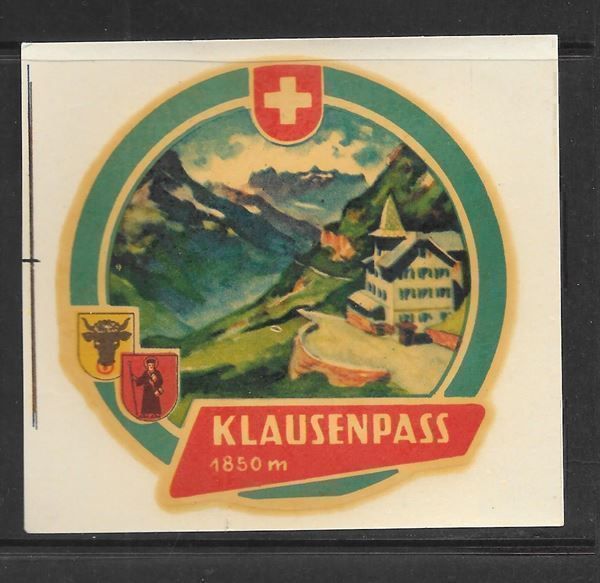 Cartoline postali: Alter Kofferaufkleber Klausenpass 1850 m – Usato da Olten venduto da clotaldi