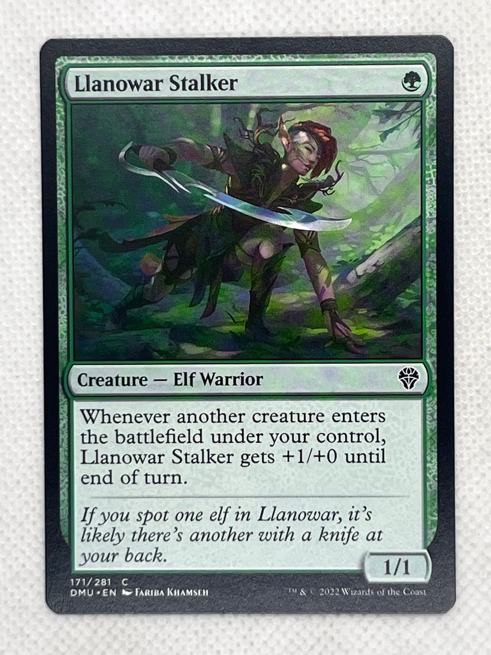 Magic The Gathering Sammelbilder & Trading cards: MTG Llanowar Stalker DMU 171 Englisch Common – Gebraucht aus Hinterkappelen von Kim1992