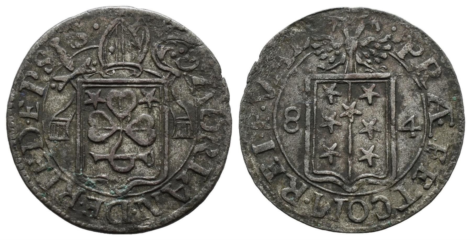 Tutti le monete: Wallis Halbbatzen 1684 , 2-1061b  /53 – Usato da Trimbach venduto da Solothurn1