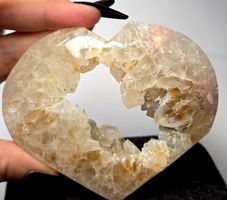 Achat-Herz mit Kristalldruse 🤍✨198g