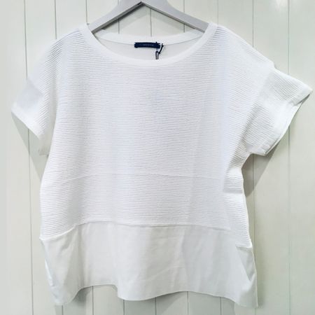 GWhite KA Jersey Shirt weit uni weiss 100 % Baumwolle Gr 38