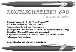 849.495 ANTHRAZITGRAU ** 849 Caran d'Ache ** Goliath Blau M
