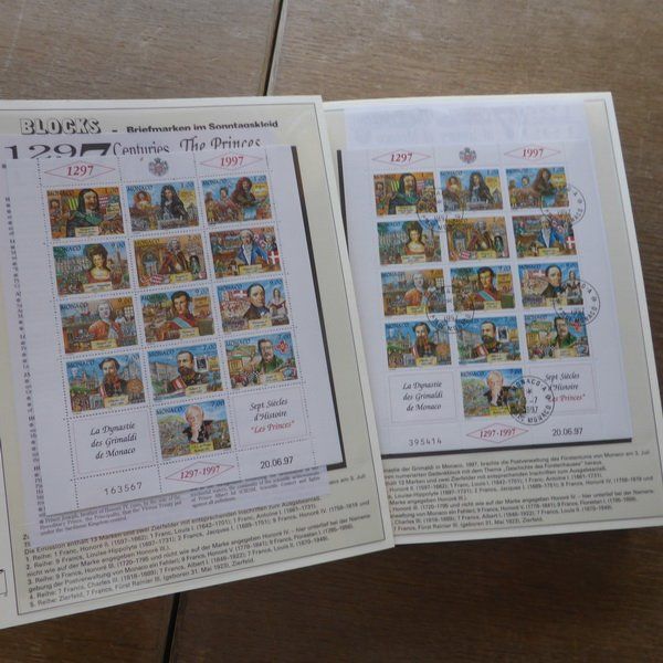 Tutti i francobolli: BLOCKS / BOGEN - Sammlung MONACO 1988 - 1997 siehe 43 Bilder – Usato da Egliswil venduto da Trens01