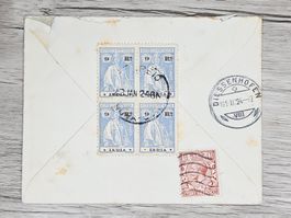 CL06 Enveloppe + Timbre Inde 1924